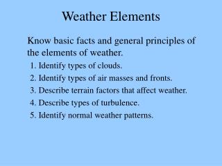 Weather Elements