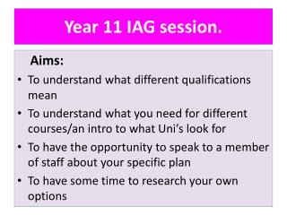 Year 11 IAG session.