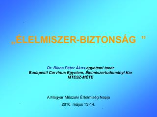 „ÉLELMISZER-BIZTONSÁG ”