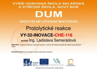 Protolytické reakce