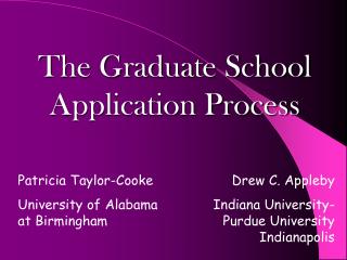 The Graduate School Application Process