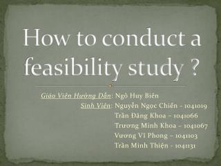 How to conduct a feasibility study ?