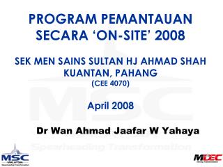 Dr Wan Ahmad Jaafar W Yahaya