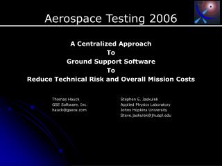 Aerospace Testing 2006