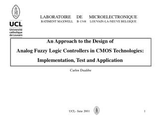 An Approach to the Design of Analog Fuzzy Logic Controllers in CMOS Technologies: