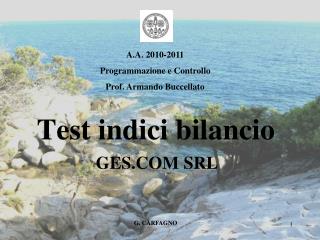 Test indici bilancio