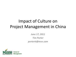 Impact of Culture on Project Management in China