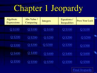 Chapter 1 Jeopardy