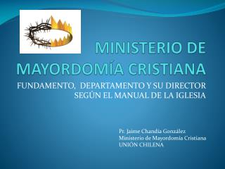 MINISTERIO DE MAYORDOMÍA CRISTIANA