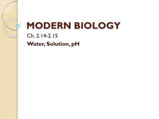 MODERN BIOLOGY