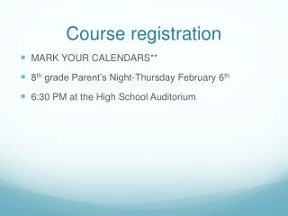 Course registration