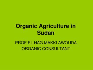 Organic Agriculture in Sudan