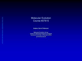 Molecular Evolution Course #27615