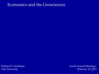Economics and the Geosciences