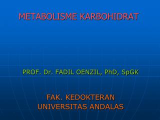 METABOLISME KARBOHIDRAT