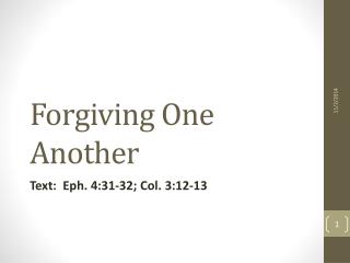 Forgiving One Another