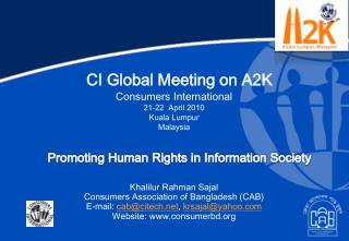 CI Global Meeting on A2K