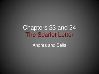 Chapters 23 and 24 The Scarlet Letter