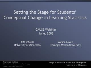 Setting the Stage for Students’ Conceptual Change in Learning Statistics