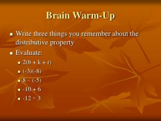 Brain Warm-Up