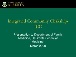 Integrated Community Clerkship-ICC