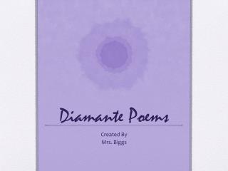 Diamante Poems