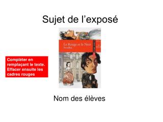 Sujet de l’exposé