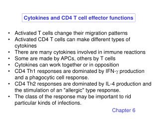 Cytokines and CD4 T cell effector functions