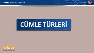 CÜMLE TÜRLERİ
