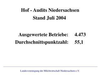 Hof - Audits Niedersachsen