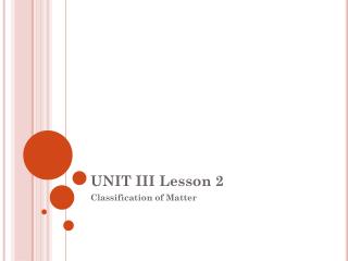 UNIT III Lesson 2