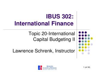 IBUS 302: International Finance