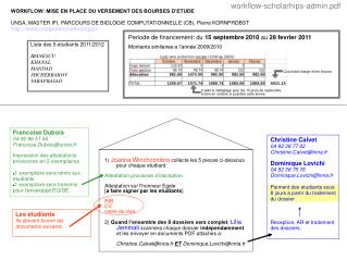 WORKFLOW: MISE EN PLACE DU VERSEMENT DES BOURSES D’ETUDE