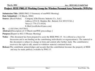 Project: IEEE P802.15 Working Group for Wireless Personal Area Networks (WPANs)