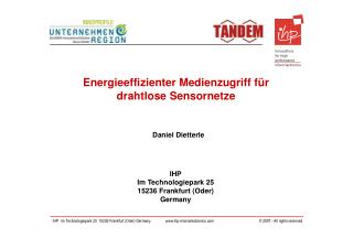 Energieeffizienter Medienzugriff für drahtlose Sensornetze