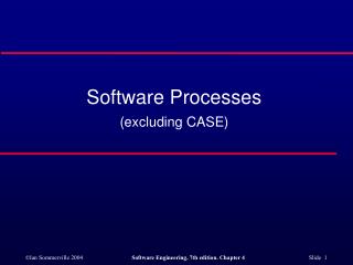 Software Processes (excluding CASE)