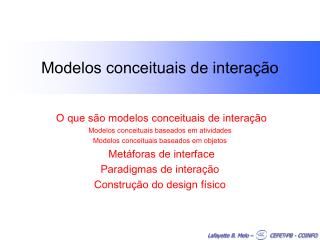 Modelos conceituais de interação