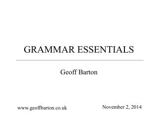 GRAMMAR ESSENTIALS