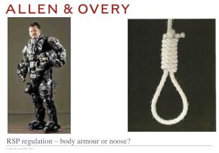 RSP regulation – body armour or noose?