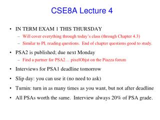 CSE8A Lecture 4