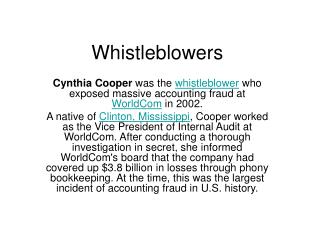 Whistleblowers