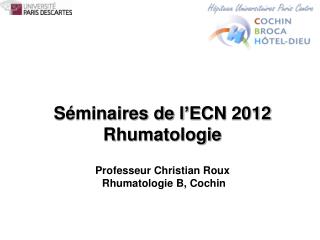 Séminaires de l’ECN 2012 Rhumatologie