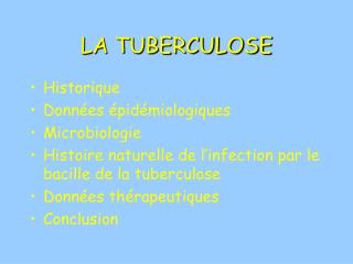 LA TUBERCULOSE