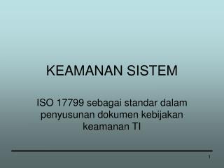 KEAMANAN SISTEM