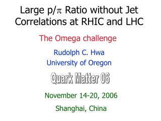 Large p/  Ratio without Jet Correlations at RHIC and LHC