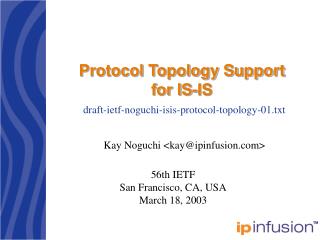 Protocol Topology Support for IS-IS