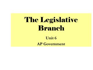 The Legislative Branch