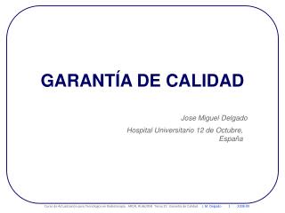 GARANTÍA DE CALIDAD