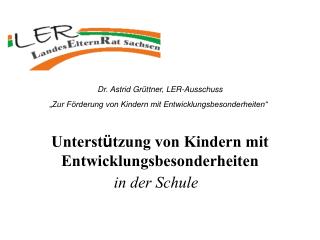 Unterst ü tzung von Kindern mit Entwicklungsbesonderheiten