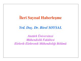 İleri Sayısal Haberleşme